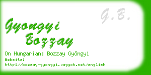 gyongyi bozzay business card