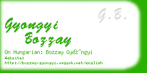 gyongyi bozzay business card